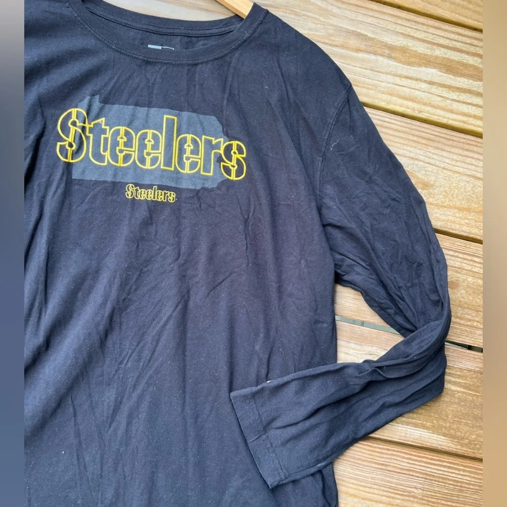 New Era Pittsburgh Steelers black long sleeve top - Mens Extra Large - Picture 3 of 8